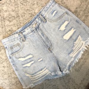 NWOT Distressed Jean Shorts by SHEIN